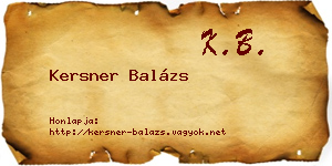 Kersner Balázs névjegykártya